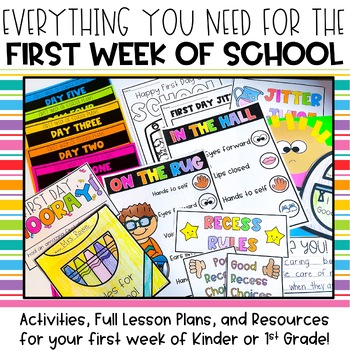 Preview of First Week of School Plans | Kinder or First Grade | Beginning of Year
