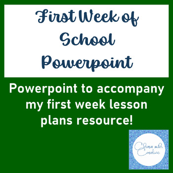 Preview of First Week of School PowerPoint - Editable