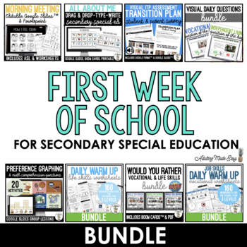 Preview of First Week of School Secondary Special Education BUNDLE