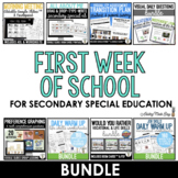 First Week of School Secondary Special Education BUNDLE