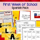 Spanish Back to School / First Week of School Pack