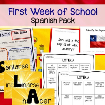 Preview of Spanish Back to School / First Week of School Pack