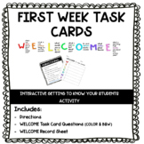 First Week of School Task Cards