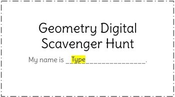 Preview of First Week of school Geometry Scavenger Hunt (distance learning)