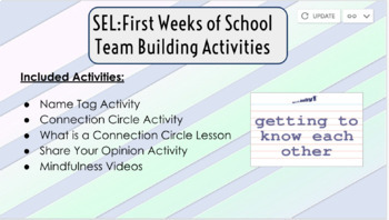 Preview of First Weeks of School Team Building Activity Ideas 