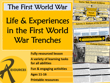 First World War: Life in the Trenches - Complete Lesson & Fully Resourced