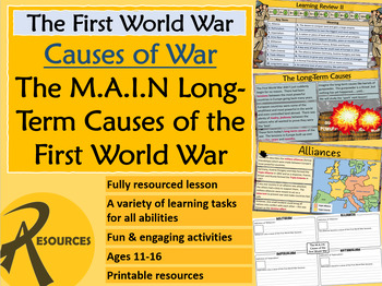 Preview of First World War: The M.A.I.N. Long-Term Causes of World War One 1914-1918