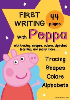 Preview of First Writing with Peppa Pig, Alphabet Tracing, Tracing Pre-Writing