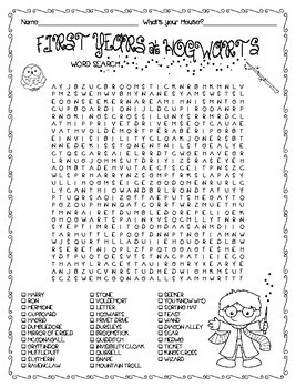Preview of HP themed word search: First Year at Magic School
