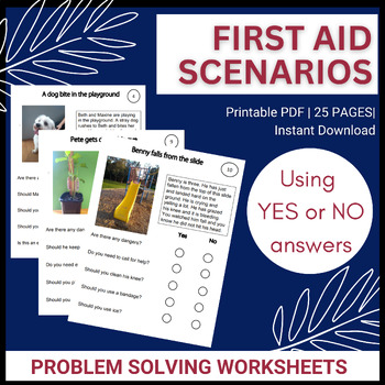 Preview of First aid scenarios problem solving for life skills and transition