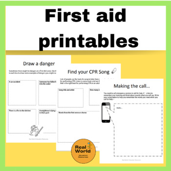 Preview of First aid worksheets easy reading for life skills