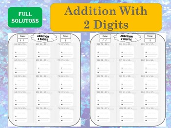 Preview of First an second Grade Math Addition Unit: 2 Digits