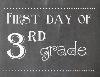 First and Last Day of 3rd Grade Chalkboard Sign by Charcee Day | TpT