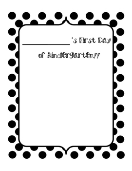 My First Day Of School Template