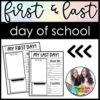 Preview of First and Last Day of School Pages | Favorites | Photo Page