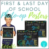 First and Last Day of School Photo Op Posters - Blues and Greens