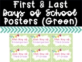 First and Last Day of School Photos Green Polka Dot Poster