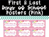 First and Last Day of School Photos Pink Polka Dot Poster 