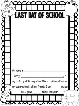 First and Last Day of School Self Portrait by Julie Shope | TpT