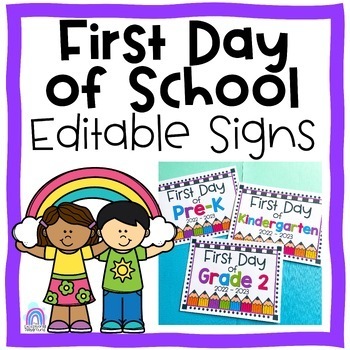 Preview of First and Last Day of School Sign | Pre-K to Grade 12 {Editable Year}