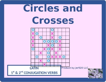 Preview of First and Second Conjugation Latin Verbs Mega Connect 4 Game