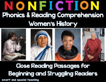 Preview of First and Second Grade Nonfiction Informational Reading Women's History Month