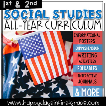 Preview of 1st & 2nd Grade Social Studies CURRICULUM Bundle- (14 Resources in One)