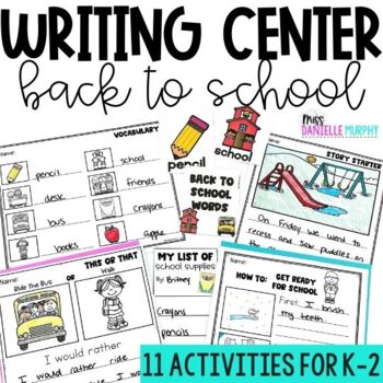 Preview of First and Second Grade Writing Center for Back to School