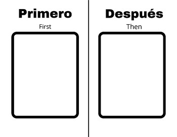 Preview of First and Then Chart - Spanish - Primero y Despues