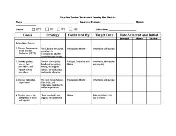 Preview of 1st & 2nd-Year Teachers’ Professional Learning Plan Checklist(Editable&fillable)