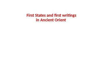 Preview of First city-states and first writing systems