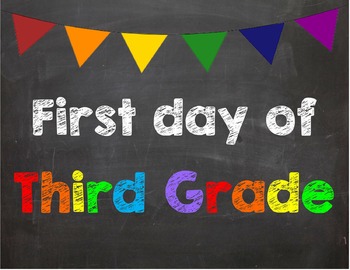 First day of 3rd Grade Poster/Sign by Absolute Imagination TpT