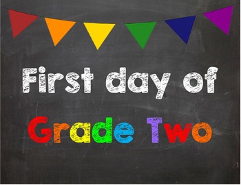 First day of Grade 2 Poster/Sign by Absolute Imagination | TpT
