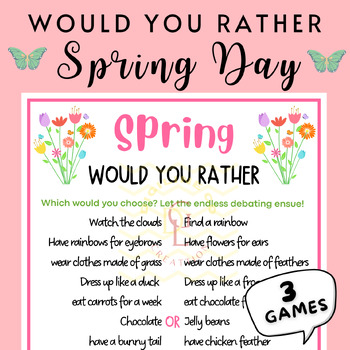 Preview of First day of Spring Would you rather game speech Activities middle 6th 7th 8th