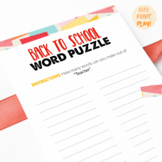 First day of school Activity | Word Anagram / Puzzle