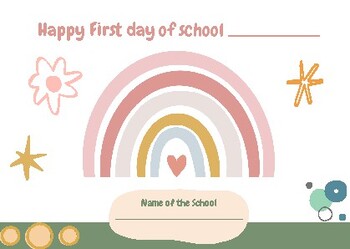 Preview of First day of school card