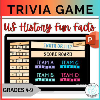 Preview of End of the year review trivia game for social studies: US History I fun activity