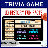 End of the year review trivia game for social studies: US 