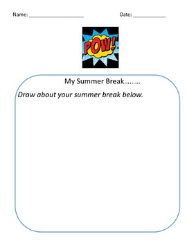 Preview of First day of school superhero journal entry theme bundle