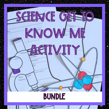Preview of First day of science get to know me activity for bulletin board