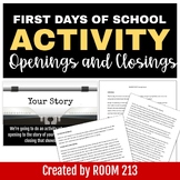 First days of school activity: introductions & conclusions
