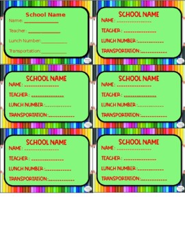 Preview of First days of school name tags.