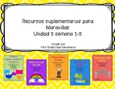 First grade- Maravillas - Unit 5 Bundle