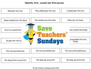 First Second And Third Person 1st 2nd And 3rd Person Worksheet