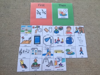 Preview of First then schedule visual picture communication behavior special education