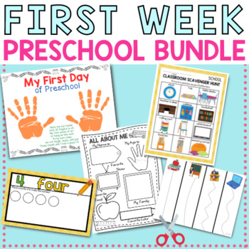 Preview of First week of Preschool or Pre-K Activity Bundle