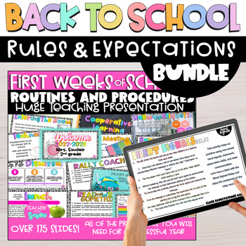 Preview of First weeks back to school Classroom Rules, procedures, expectations BUNDLE