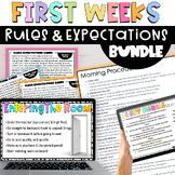 First weeks back to school Classroom Rules, procedures, ex