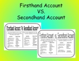 Firsthand Account vs. Secondhand Account reference sheet f