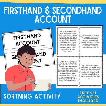 Preview of Firsthand Secondhand Account Sorting Activity & Informational Worksheet  No-Prep